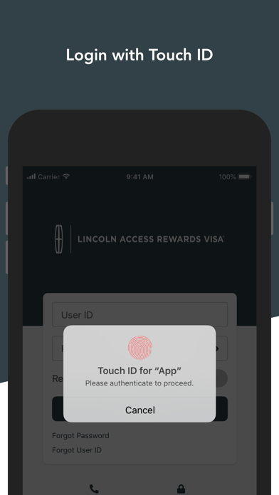 Lincoln Access Rewards Visa Screenshot