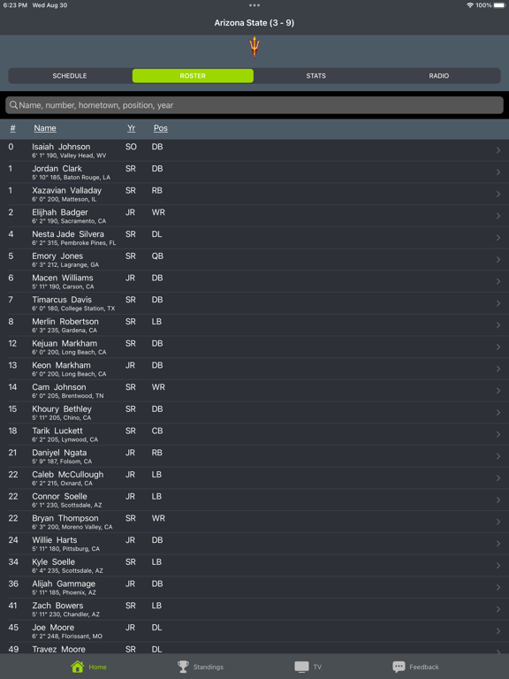 Screenshot #5 pour Arizona St Football Schedules