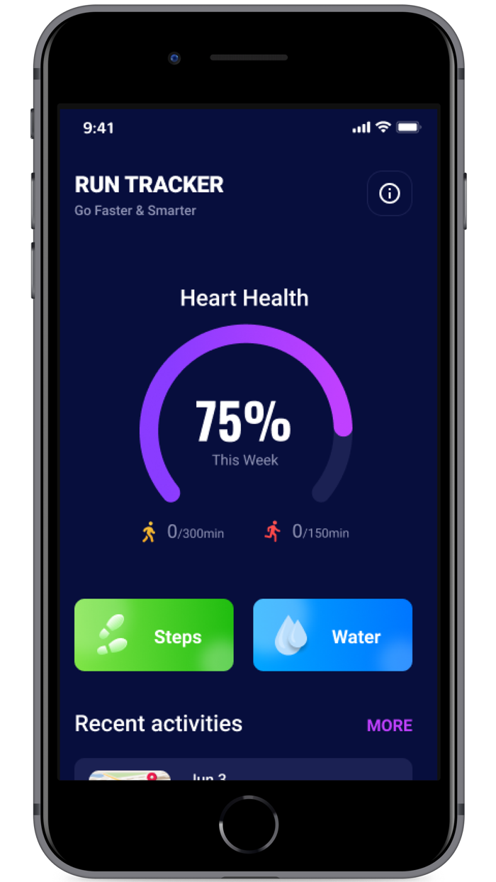 Tracker Running Step Water