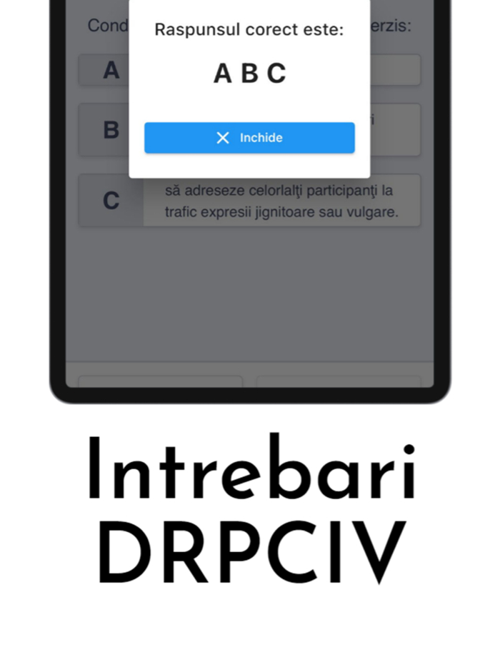 Chestionare Auto Examen DRPCIV