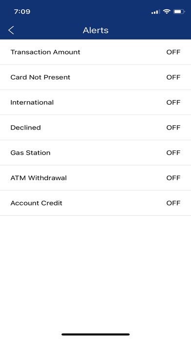 1st United Card Controls Screenshot