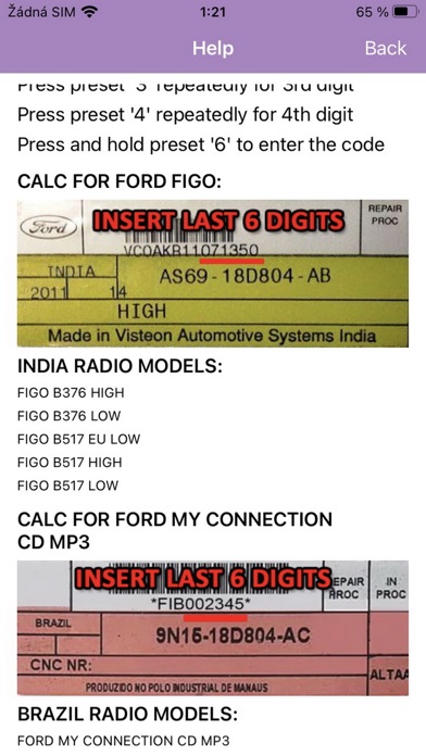 RADIO CODE for FORD FIGO INDIAのおすすめ画像2