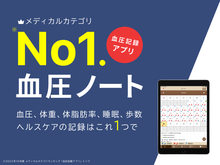 血圧ノート-血圧変化を記録！自動でグラフ化-