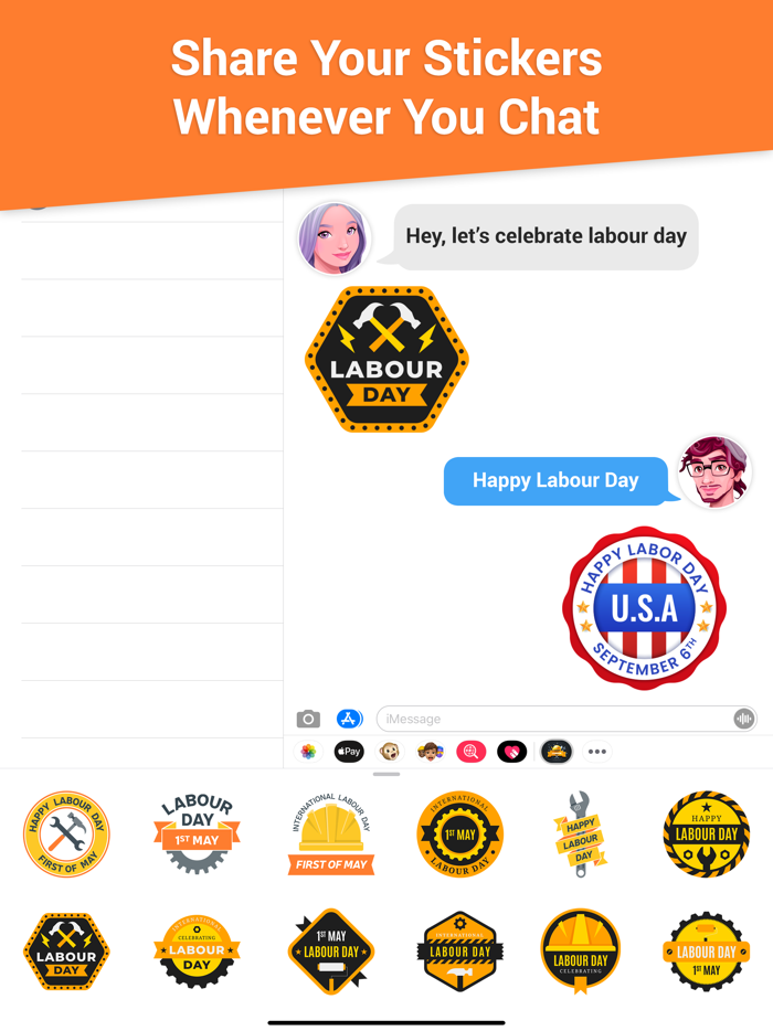 Labor Day Stickers Pack