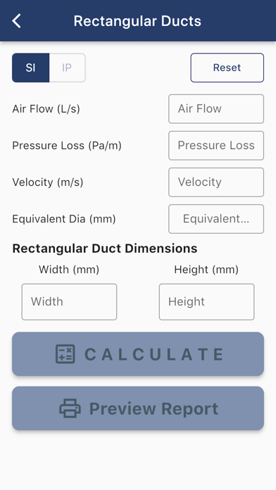 TALO Duct Sizer Screenshot