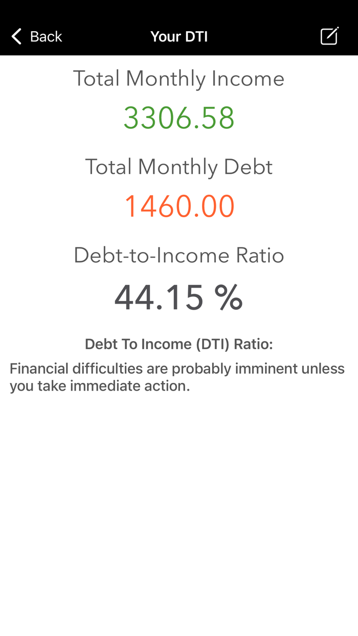 Debt To Income Calculator