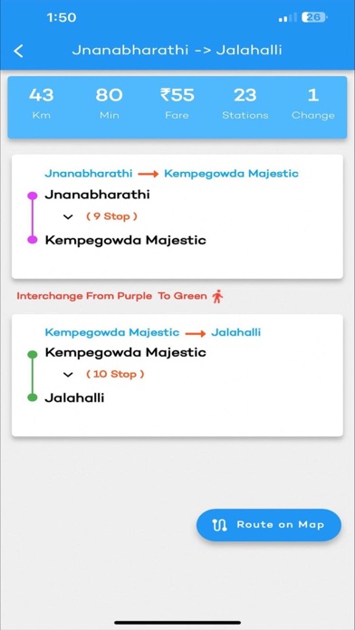 Bengaluru Metro Route Map Fare Screenshot