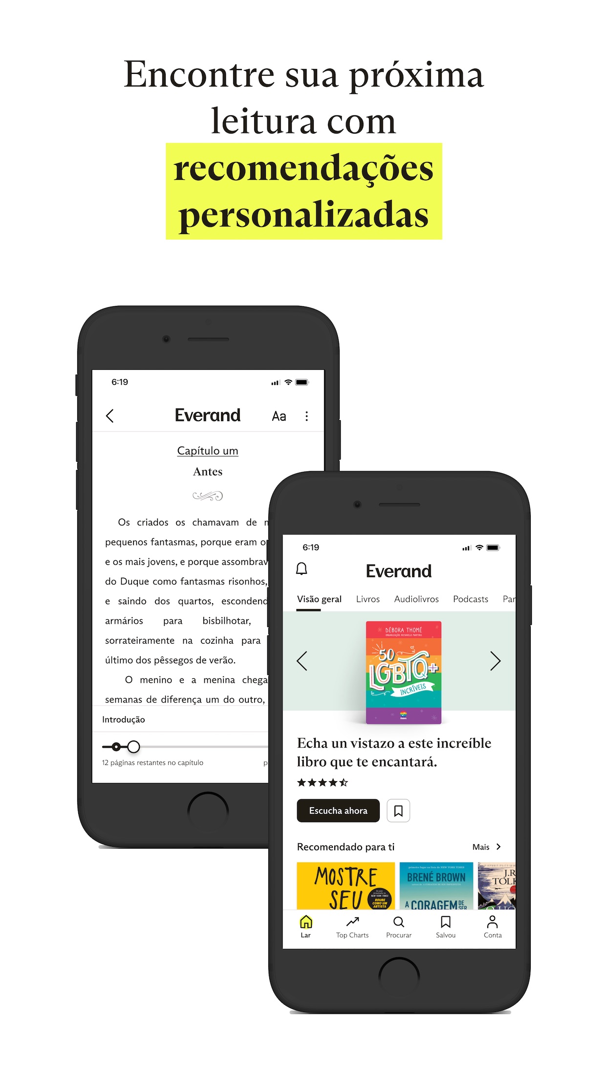 Screenshot do app Everand: E-books e audiolivros