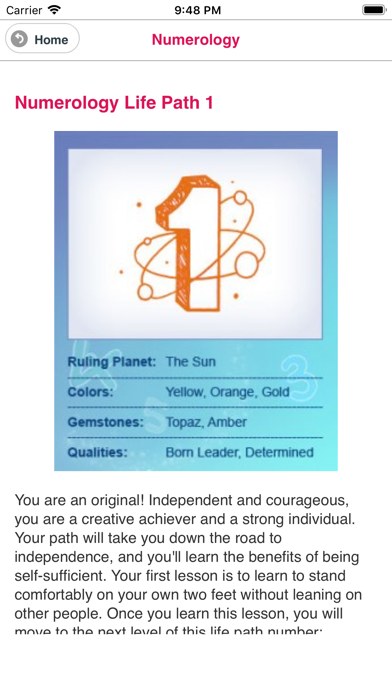 Numerology Horoscope Screenshot