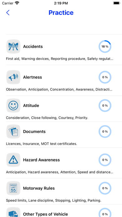 UK Motorcycle Theory Test Lite Screenshot