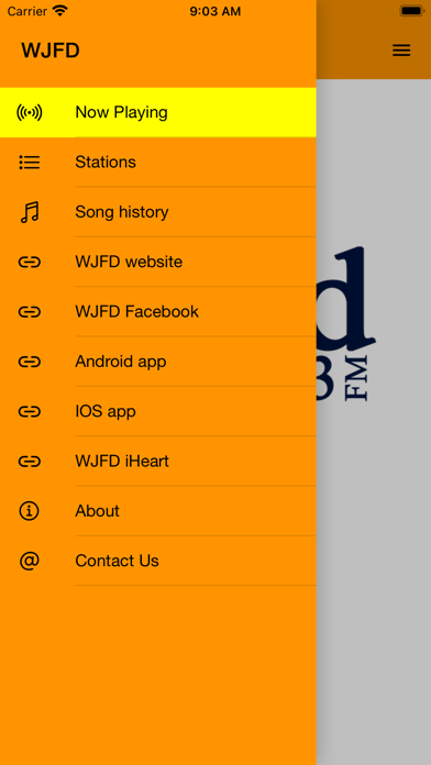 WJFD Radio App Screenshot 1 - AppWisp.com WJFD Radio App Screenshot 1 - AppWisp.com