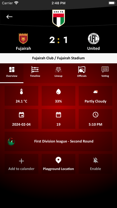 UAE Football Association Screenshot