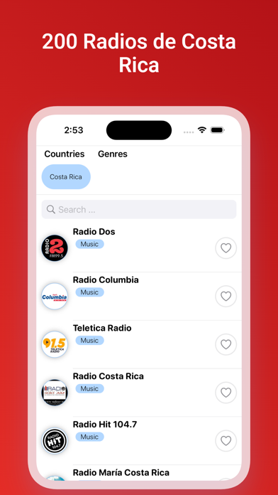 Costa Rica Estaciones de radio Screenshot