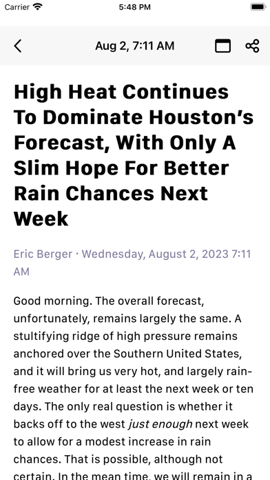 Space City Weather Screenshot