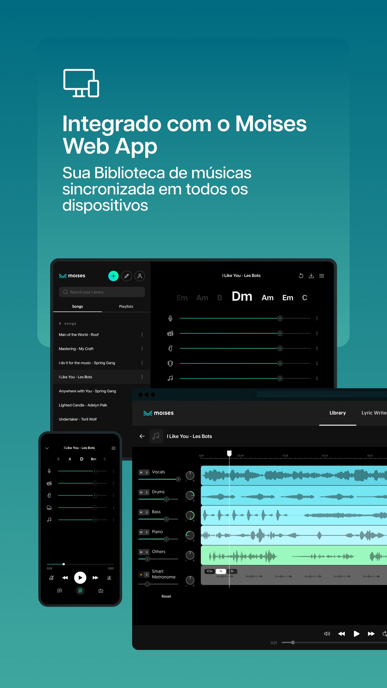 Screenshot do app Moises: O App do Músico