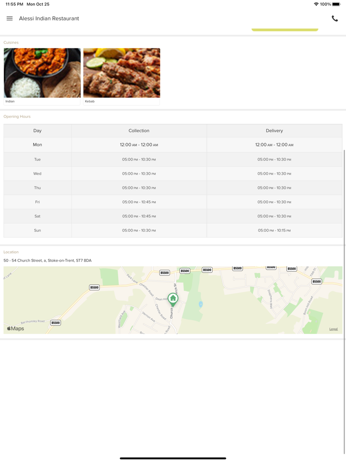 Alessi Indian Restaurant.