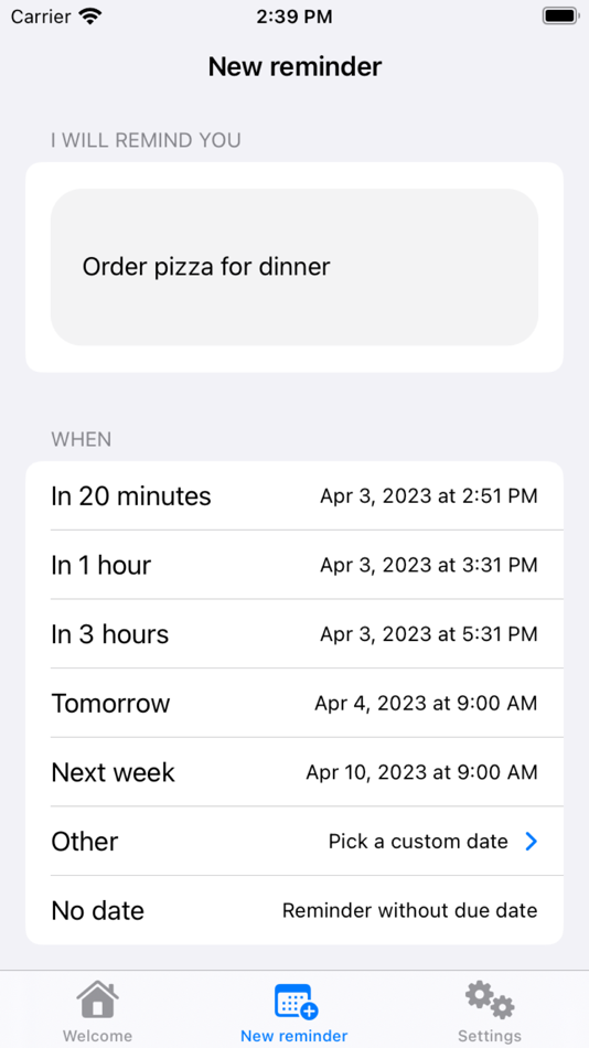 #1. Instaminder: Instant reminders (iOS) 由: Mario Iannotta