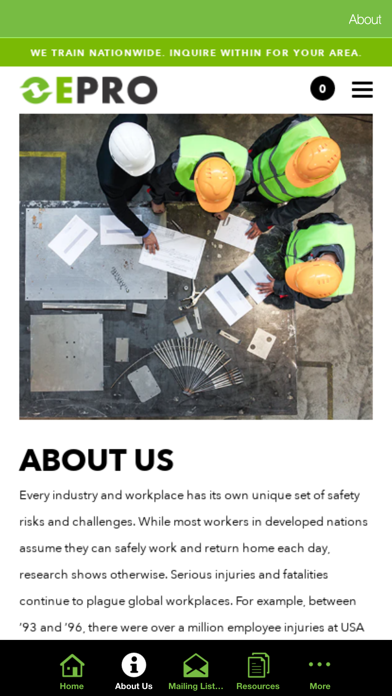 EPRO Safety Screenshot