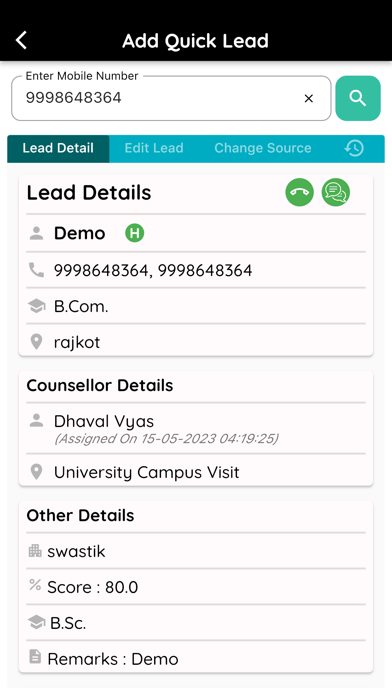 GNUMS Admission CRM Screenshot
