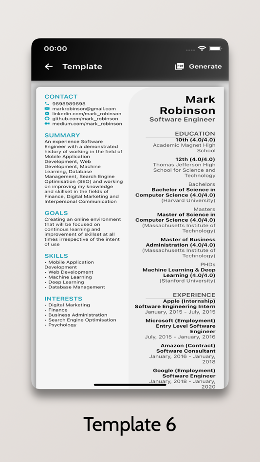 #8. Resume+ - CV Generator (iOS) 由: OnePercent