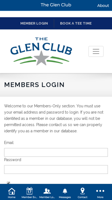 The Glen Club Member App Screenshot