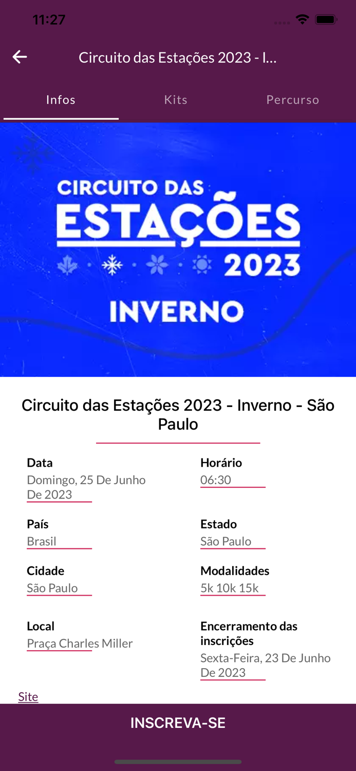 Calendário Corridas Enel