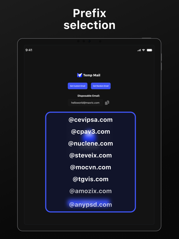 Temporary Mail: Temp Email iPad screenshot 2 - Utilities app