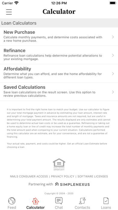 Sports Afield Mortgage Screenshot