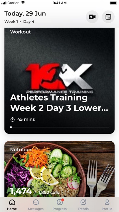 10X Performance Training Screenshot