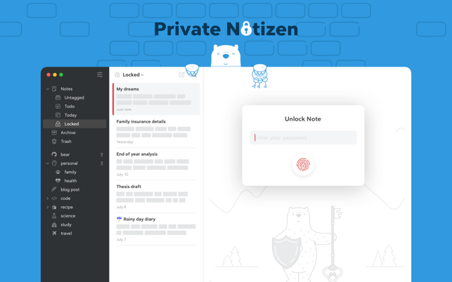 ‎Bear - Private Notizen Screenshot