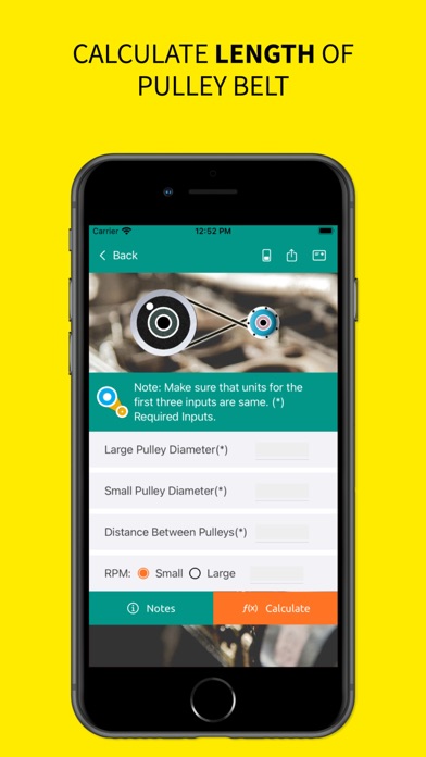 Pulley Belt Calculator Screenshot