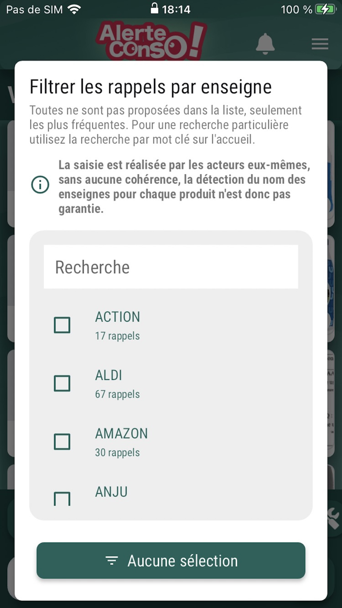 Alerte Conso - Rappel Produit