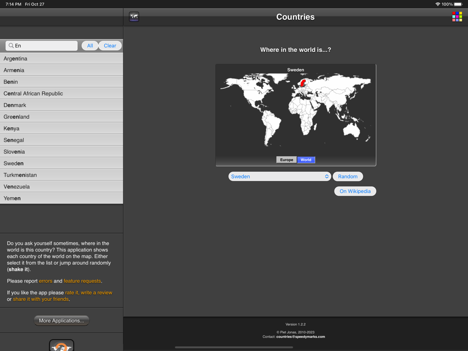 #5. All Countries XL (iOS) Podle: Piet Jonas
