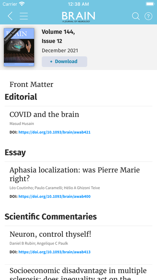 #2. Brain Journal (iOS) 由: Oxford University Press