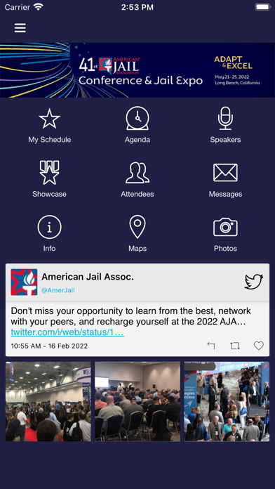 AJA Events Screenshot