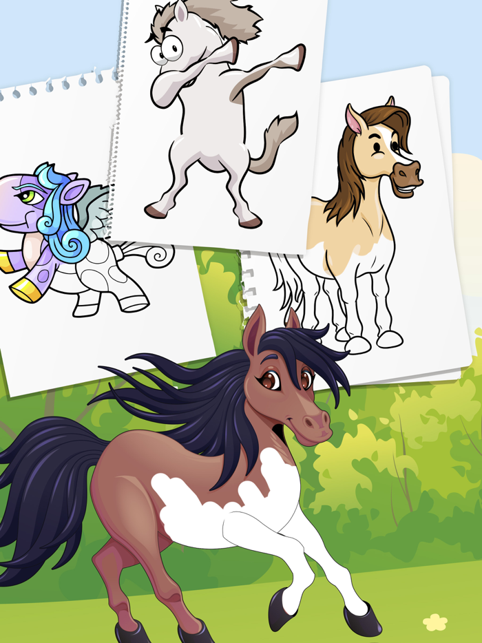 Horses Coloring Book Game