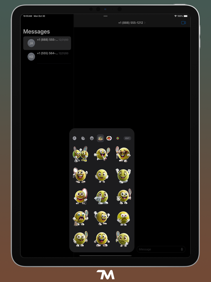 Tennis Faces Stickers