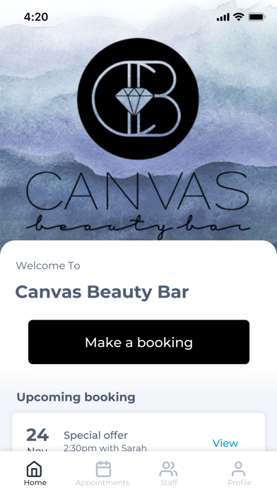 Canvas Beauty Bar Screenshot