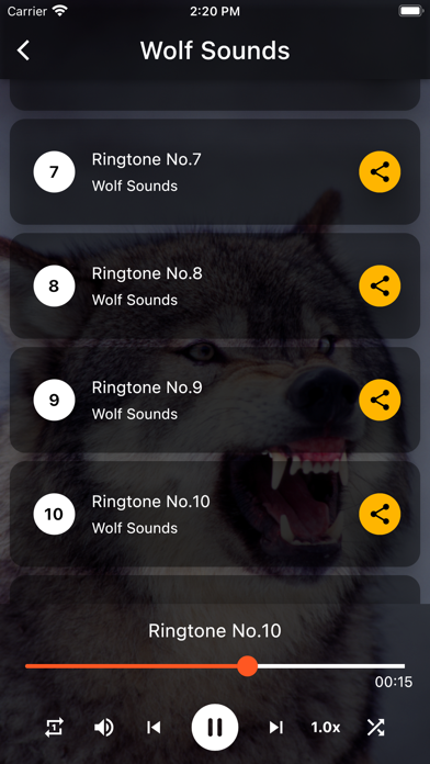 Wolf Sounds Ringtones Screenshot