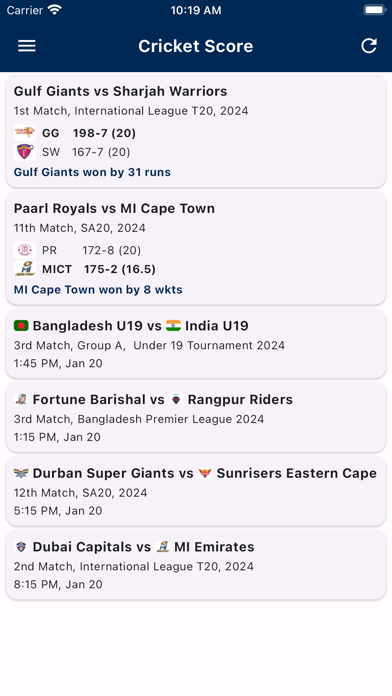 Cricket League Live Score 2024 Screenshot