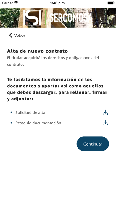Canal Cliente Online SERCOMOSA Screenshot