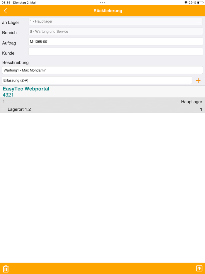 EasyTec mobile Lagerverwaltung