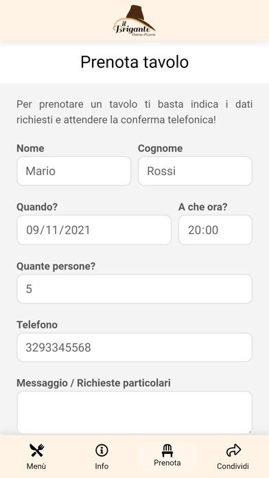 Il Brigante Osteria Pizzeria Screenshot
