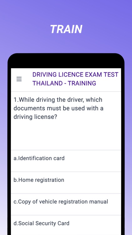 Driving Licence Exam Test Thai