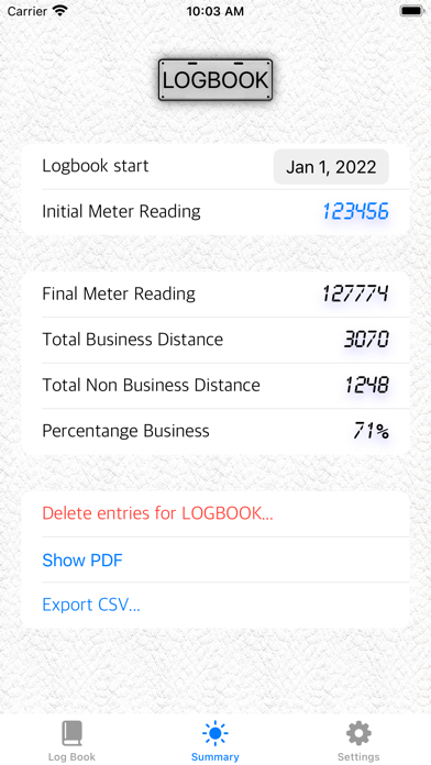 Log-Book Screenshot
