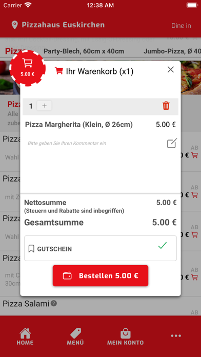 Pizza Haus Euskirchen Screenshot