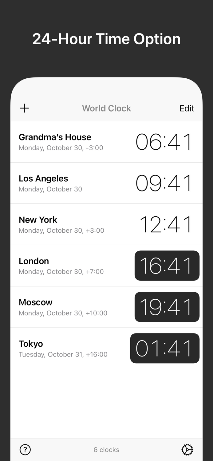 World Clock Time Zone Widgets
