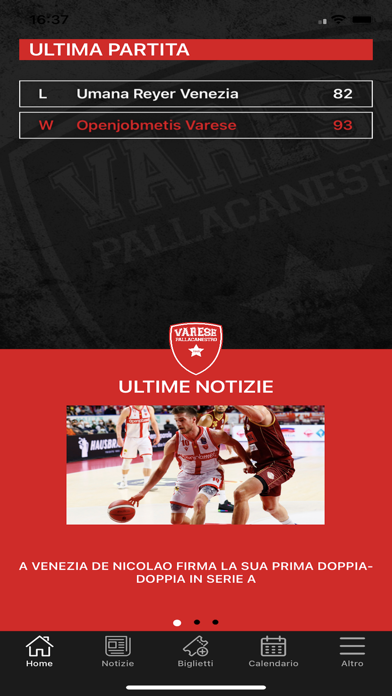 Pallacanestro Varese Screenshot