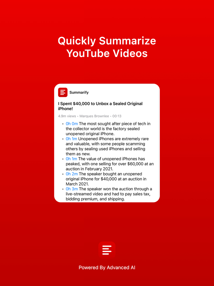 Summarify AI For YouTube