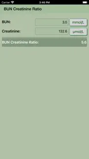 bun creatinine ratio calculato iphone screenshot 2